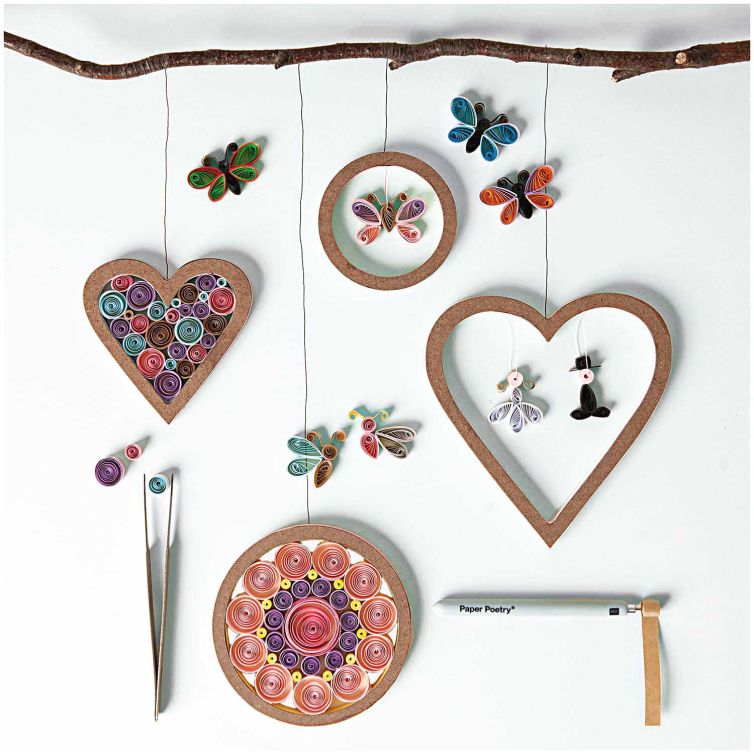 Set de Artesanía de Papel de Poesía Quilling Mariposas 5 mm 150 piezas