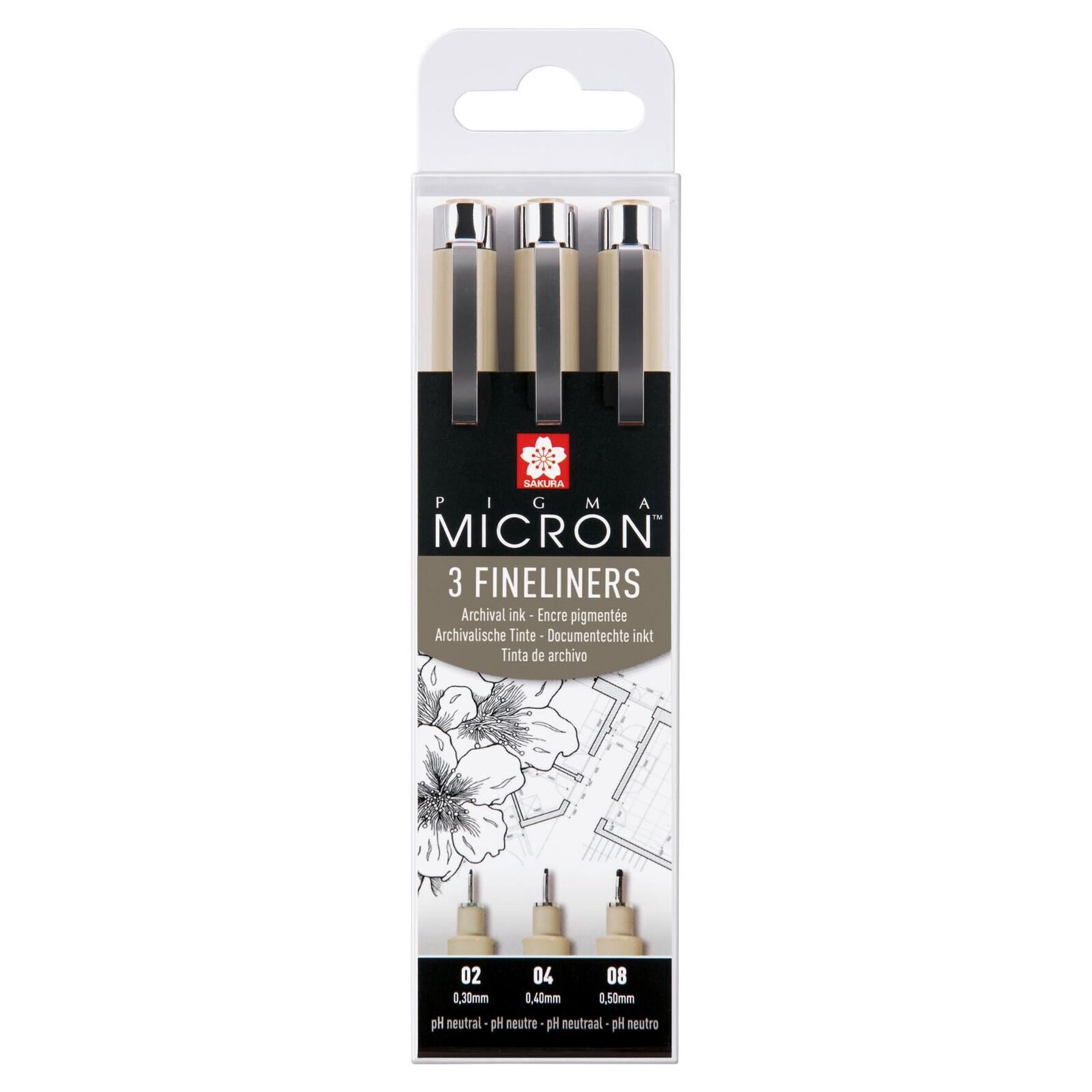 Estuche Micron 3 Fineliners Sakura Art.-Nr. XSDK-3