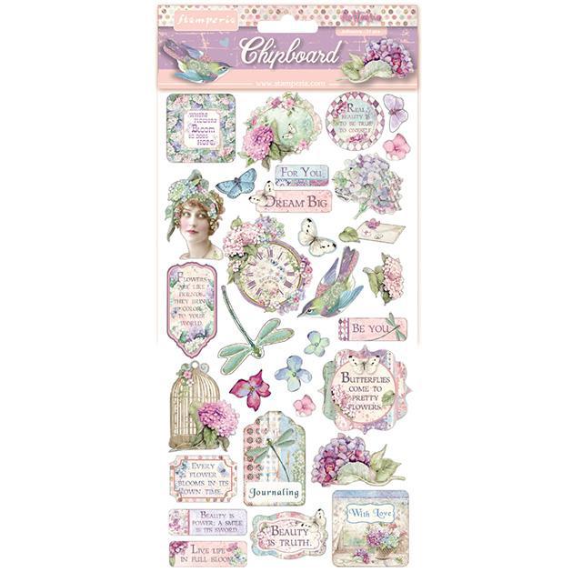 Chipboard cm. 15×30 – Hortensia