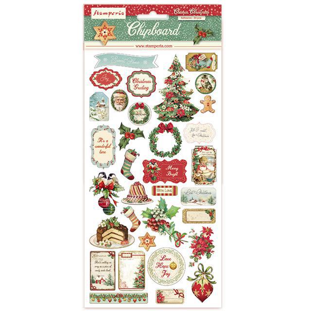 Chipboard cm. 15×30 – Classic Christmas