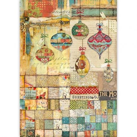 Papel de arroz A3 Patchwork balls