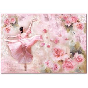 Papel de Arroz cm. 48x33 - Dancer with petals