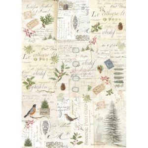 Papel de arroz A3 Winter Botanic