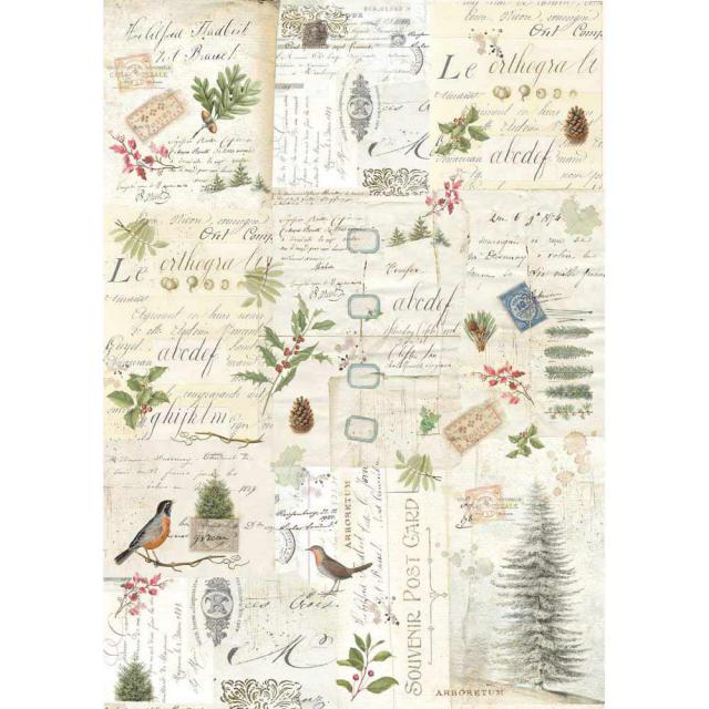 Papel de arroz A3 Winter Botanic