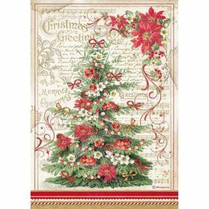 Papel de arroz A4 Christmas Greetings Árbol Art.-Nr. DFSA4476