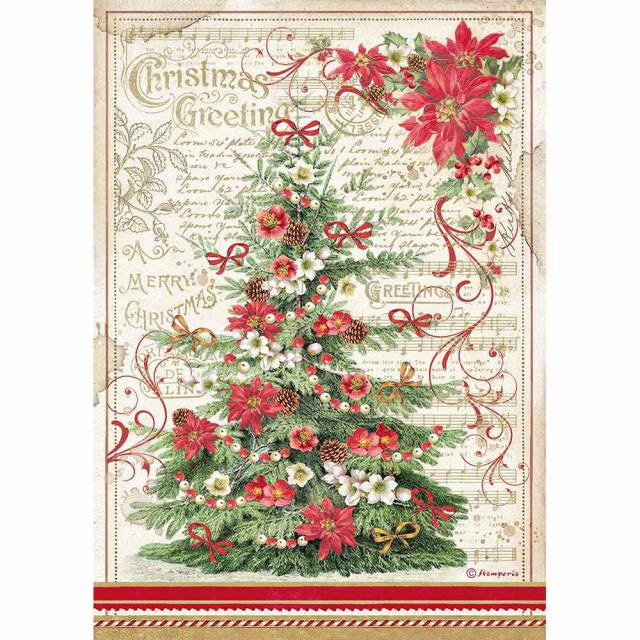 Papel de arroz A4 Christmas Greetings Árbol Art.-Nr. DFSA4476