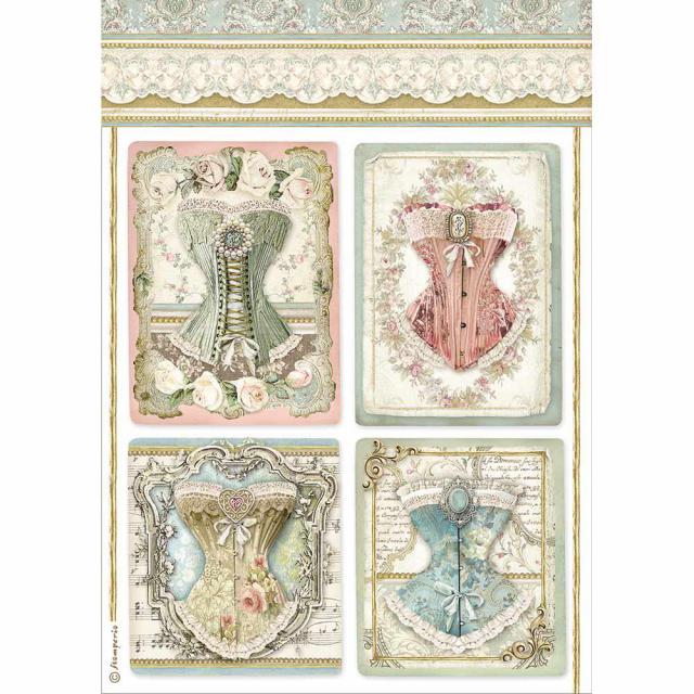 Papel de arroz A4 Corsets Art.-Nr. DFSA4487