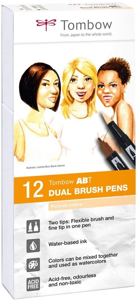 Tombow 12 ABT Dual Brush Pens – Portrait Colors Art-Nr. ABT-12P-4