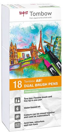 Tombow 18 ABT Dual Brush Pens – Pastel Colors Art.-Nr. ABT-18P-5