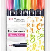 Tombow 6 Fudenosuke Punta Flexible Neon Art.-Nr. WS-BH-6P