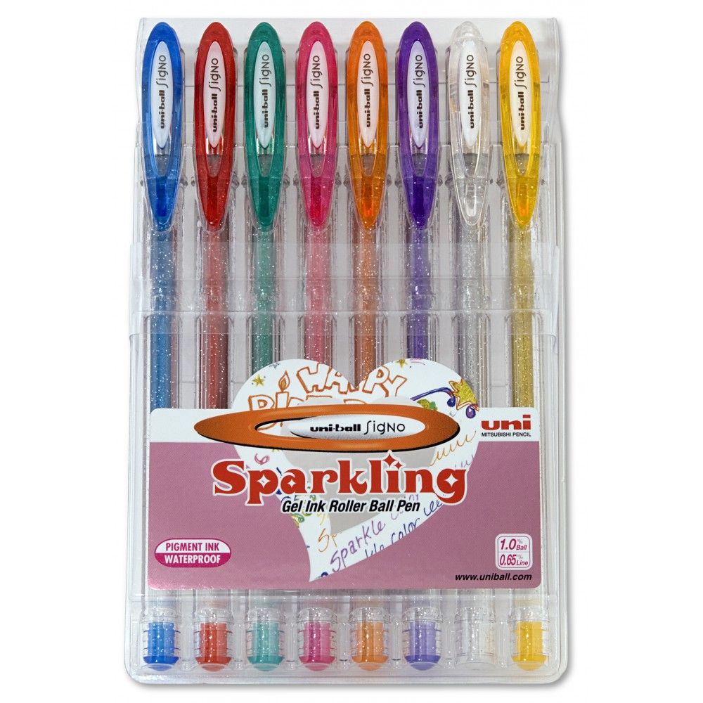 UNI Ball Signo Sparkling Colors – Estuche 8 colores