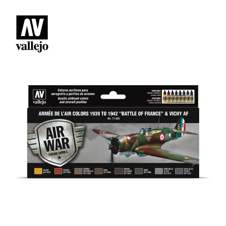 Set Armée de l’Air colors 1939 to 1942 “Battle of France” & Vichy AF Art.-Nr. 71.626