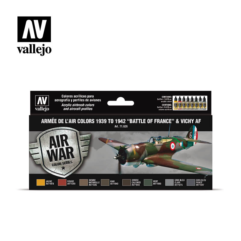 Set Armée de l’Air colors 1939 to 1942 “Battle of France” & Vichy AF Art.-Nr. 71.626