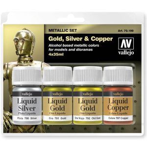 Set 4 Liquid Gold Oro, Plata Y Cobre 35ml Art.-Nr. 70.199