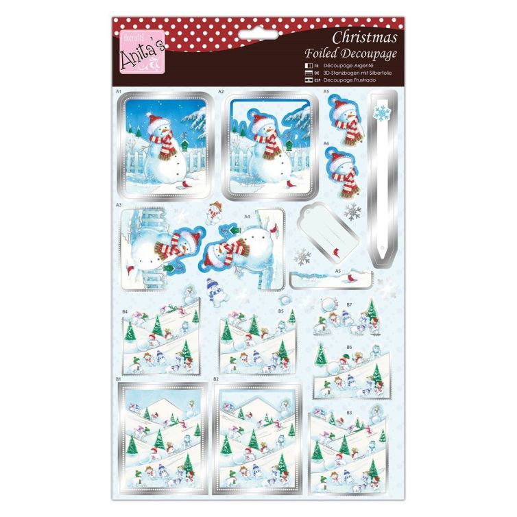 Decoupage metalizado Muñeco de nieve y amigos Art.-Nr. ANT 169708