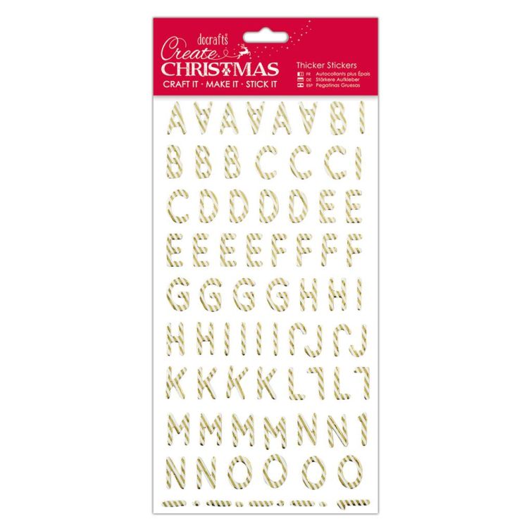 Adhesivo Alfabeto Navidad – Bastón Caramelo Raya Oro Art.-Nr. PMA 351800