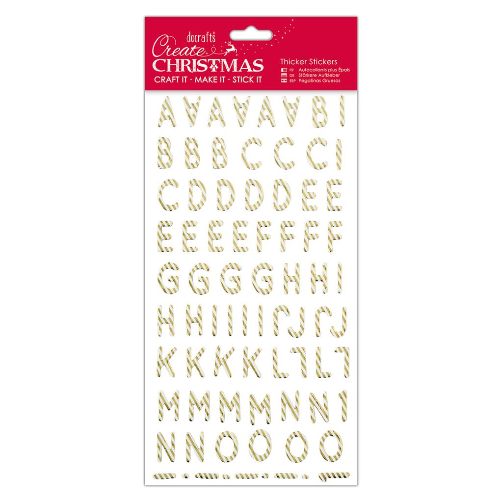 Adhesivo Alfabeto Navidad – Bastón Caramelo Raya Oro Art.-Nr. PMA 351800