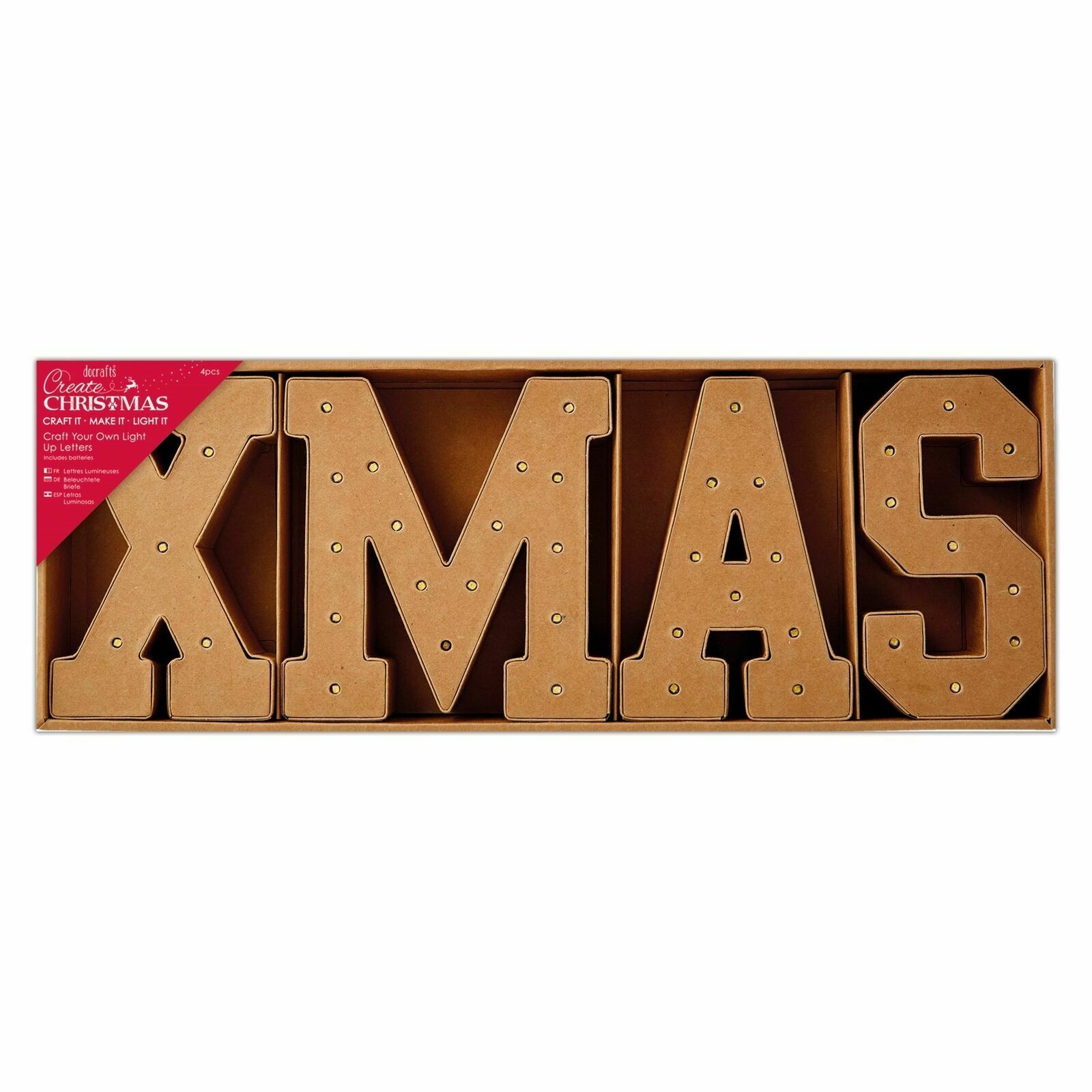 Craft letras «XMAS» con luz Art.-Nr. PMA 160941