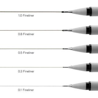 Fineliner Set 5 surtido black