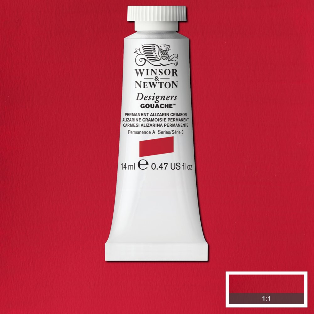 Gouache Winsor & Newton (27) Carmesí Alizarina Permanente 14 ml. Art.-Nr. 50946129