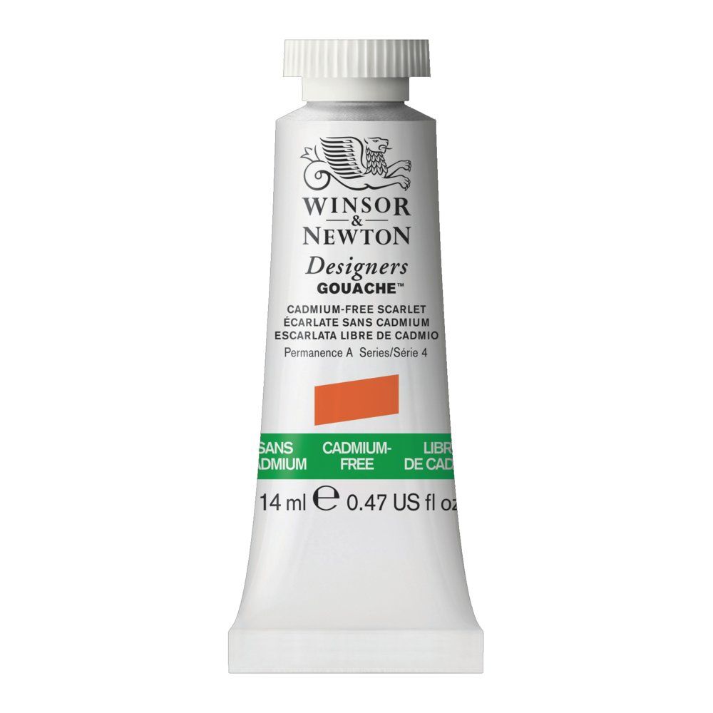 Gouache Winsor & Newton (20) Escarlata libre de Cadmio 14 ml. Art.-Nr. 884955069462
