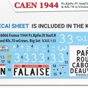 1:35  CAEN 1944 Pz.Kpfw.IV Ausf.H & Kfz.70 c/tripulaciones Art.-Nr. 36066