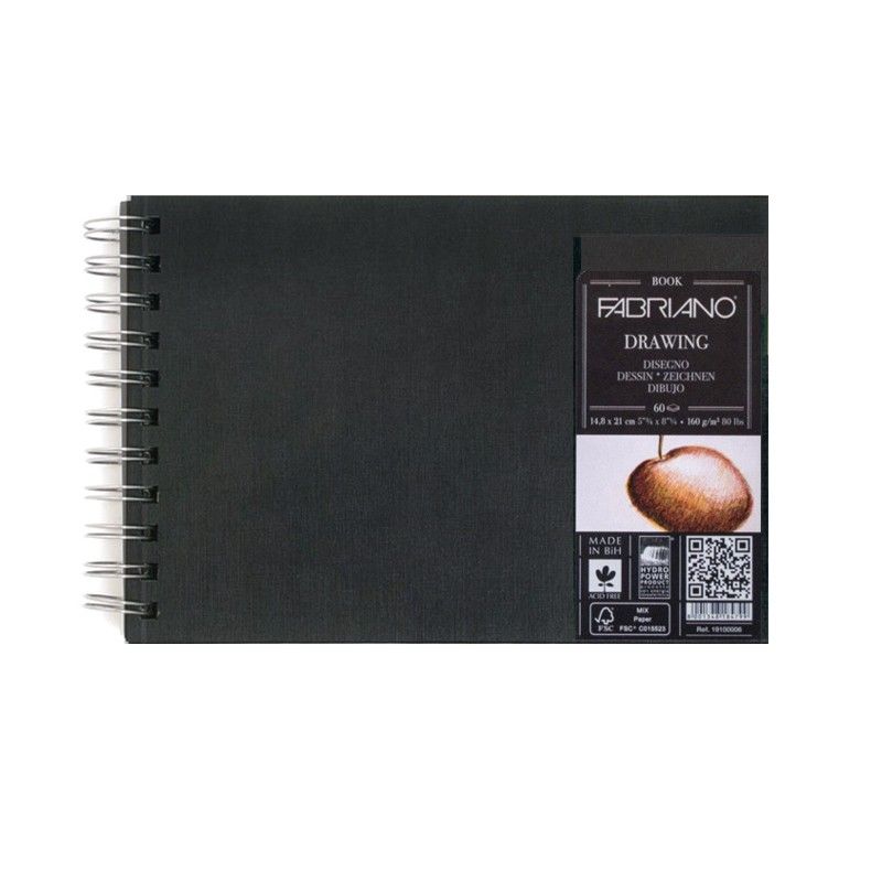 bloc fabriano dibujo a5 espiral apaisado 60 h 160 gr art. nr. 43211421
