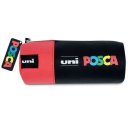 estuche tela posca rojo