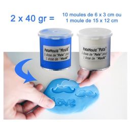 pasta de silicona cléopâtre para hacer moldes 2x40gr art. nr. bllcc22 80