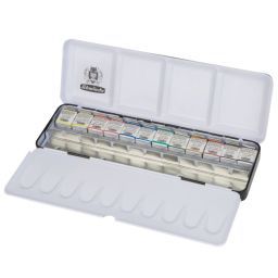 schmincke caja de metal acuarelas horadam® en estuche de cuero art. nr. 74 641 097