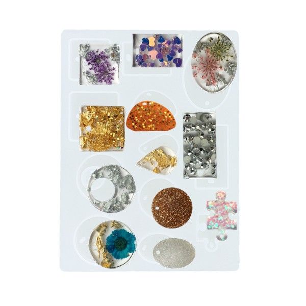 Molde de silicona multisoporte 12 Colgantes Art.-Nr. LCC19-M1