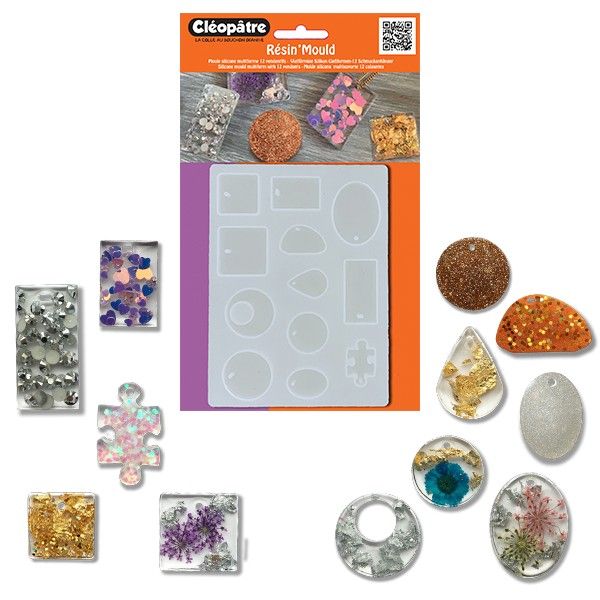Molde de silicona multisoporte 12 Colgantes Art.-Nr. LCC19-M1