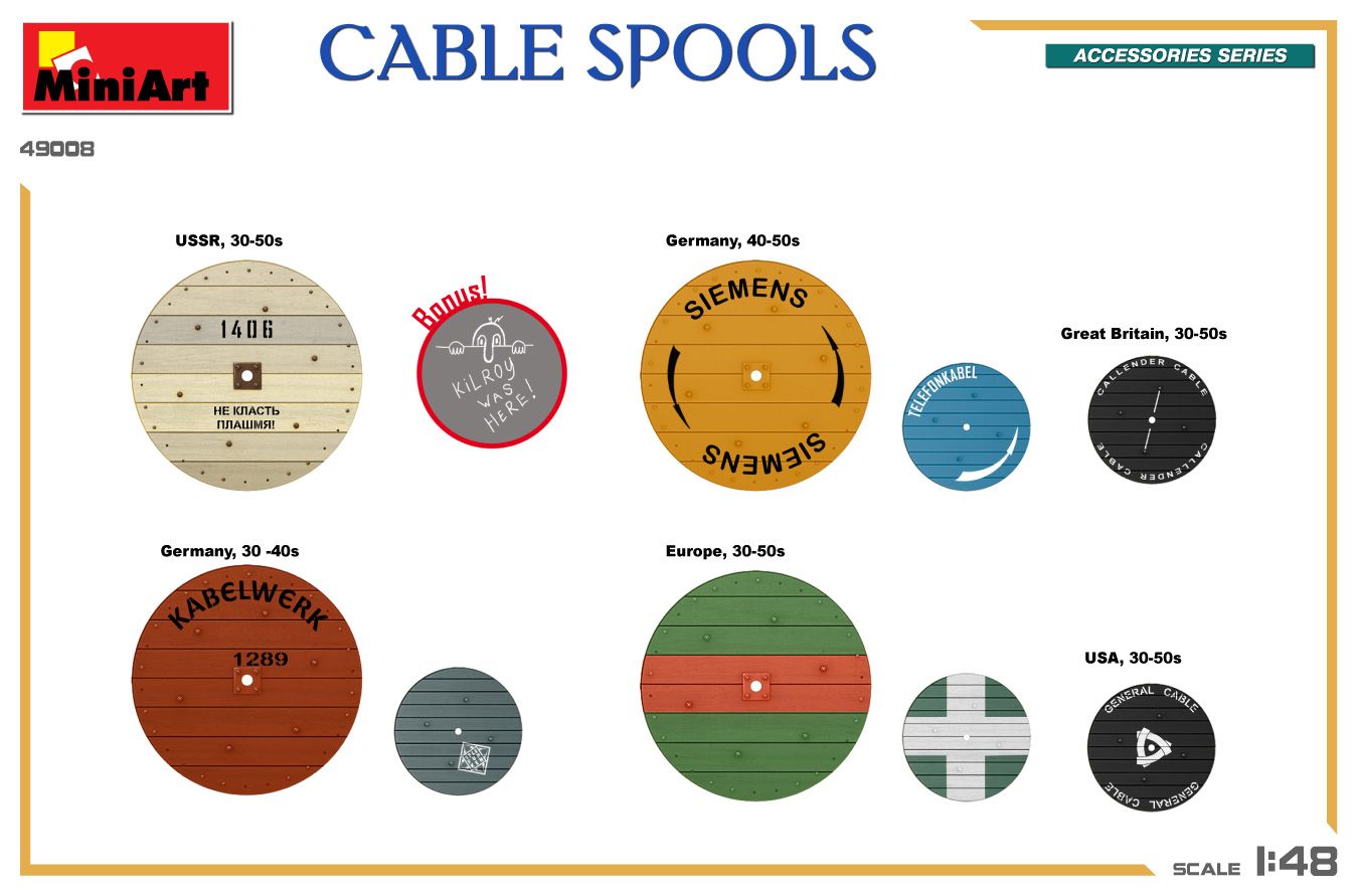 1:48 cable spools art. nr. 49008