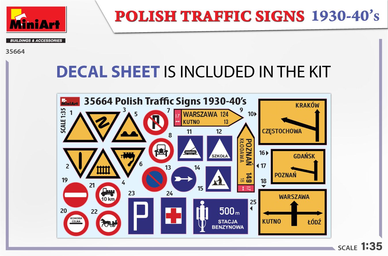 1:35 polish traffic signs 1930 40’s art. nr. 35664