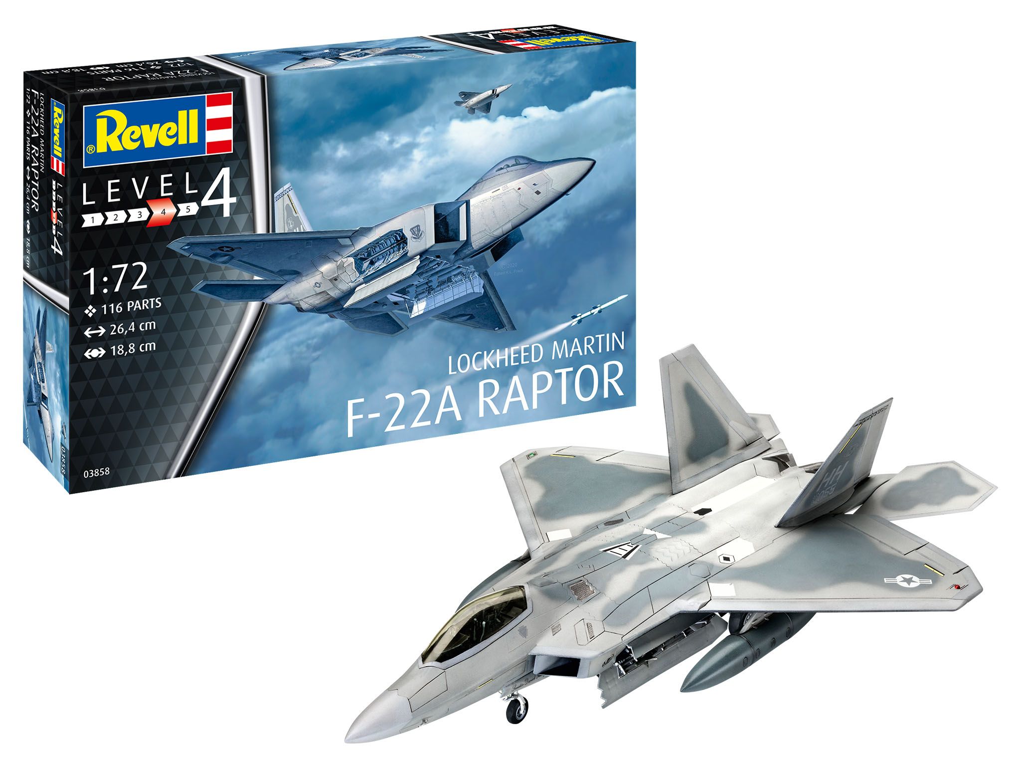 1:72 lockheed martin f 22a raptor art. nr. 03858