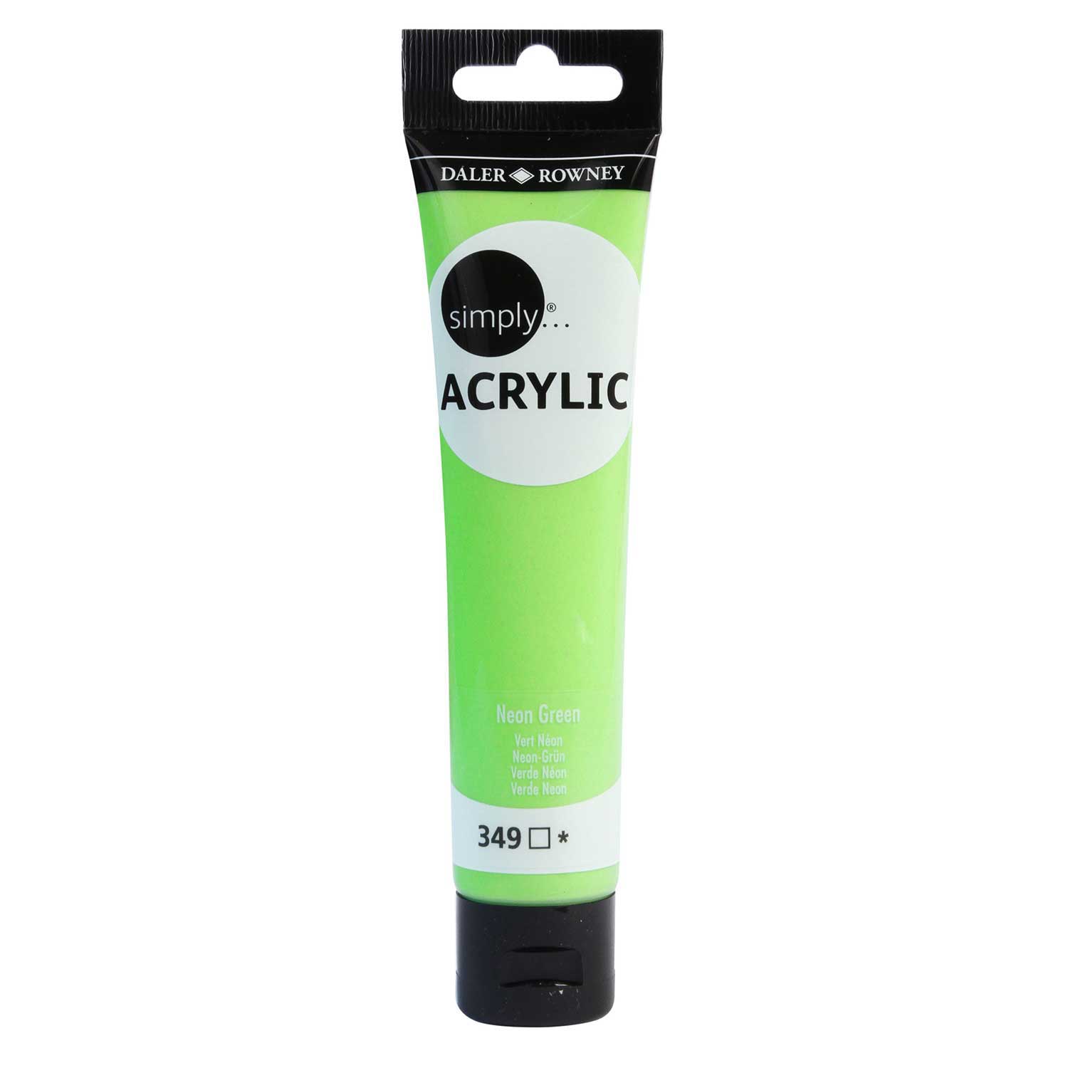 acrílico daler rowney simply acrylic 75ml 349 verde neón art. nr. 126975349