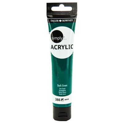 acrílico daler rowney simply acrylic 75ml 386 verde oscuro art. nr. 126975386