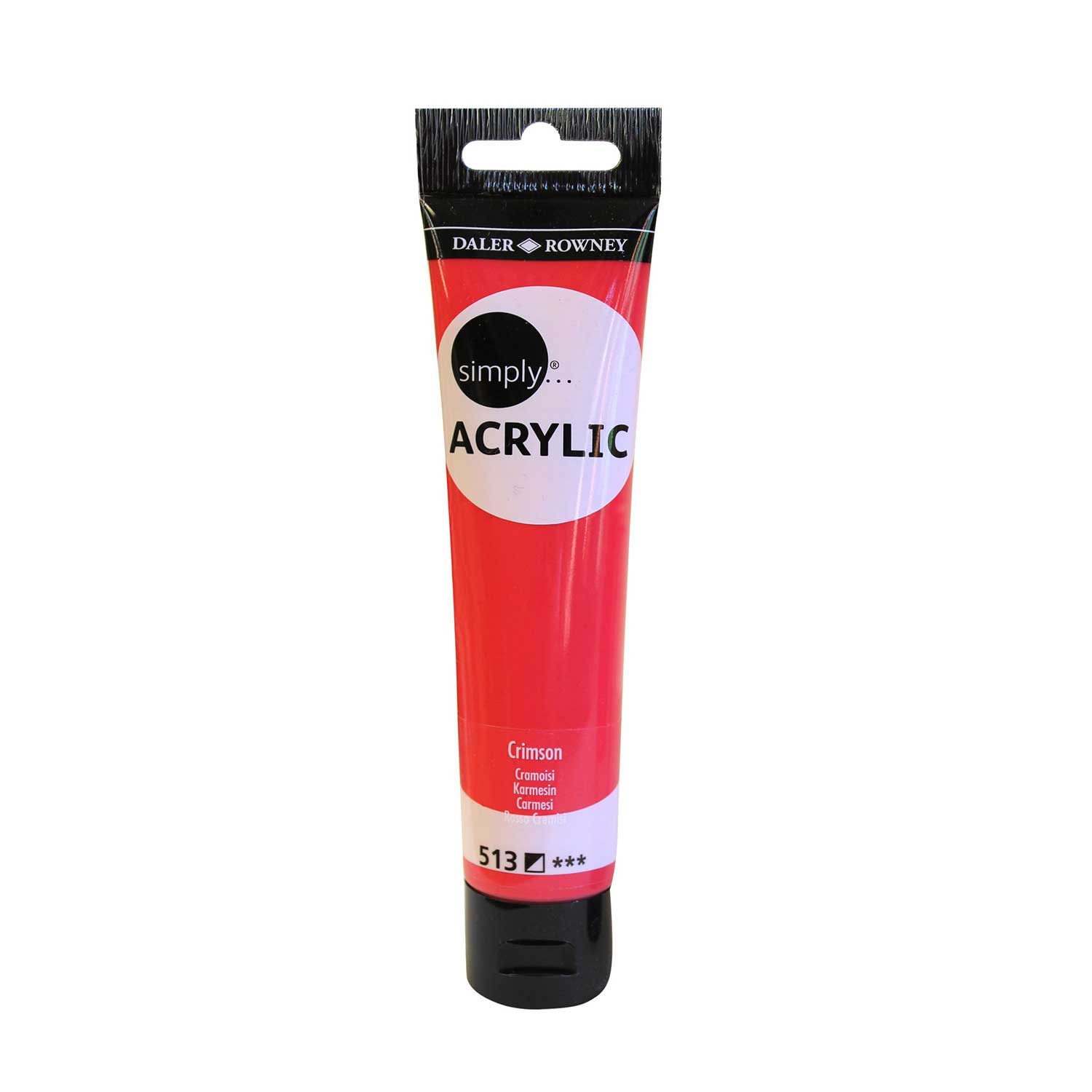 acrílico daler rowney simply acrylic 75ml 513 carmesí art. nr. 126975513