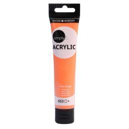 acrílico daler rowney simply acrylic 75ml 653 naranja neón art. nr. 126975653