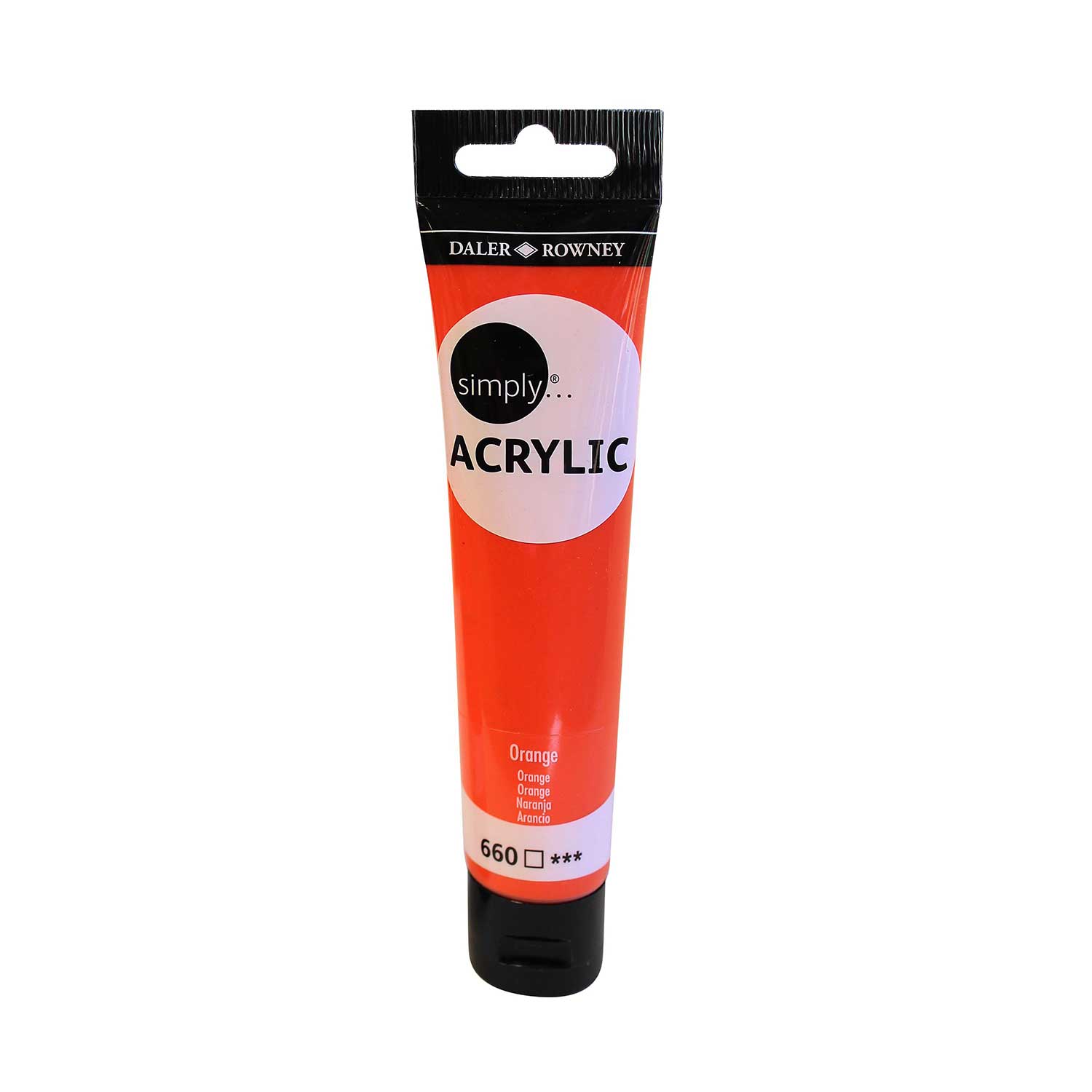 acrílico daler rowney simply acrylic 75ml 660 naranja art. nr. 126975660