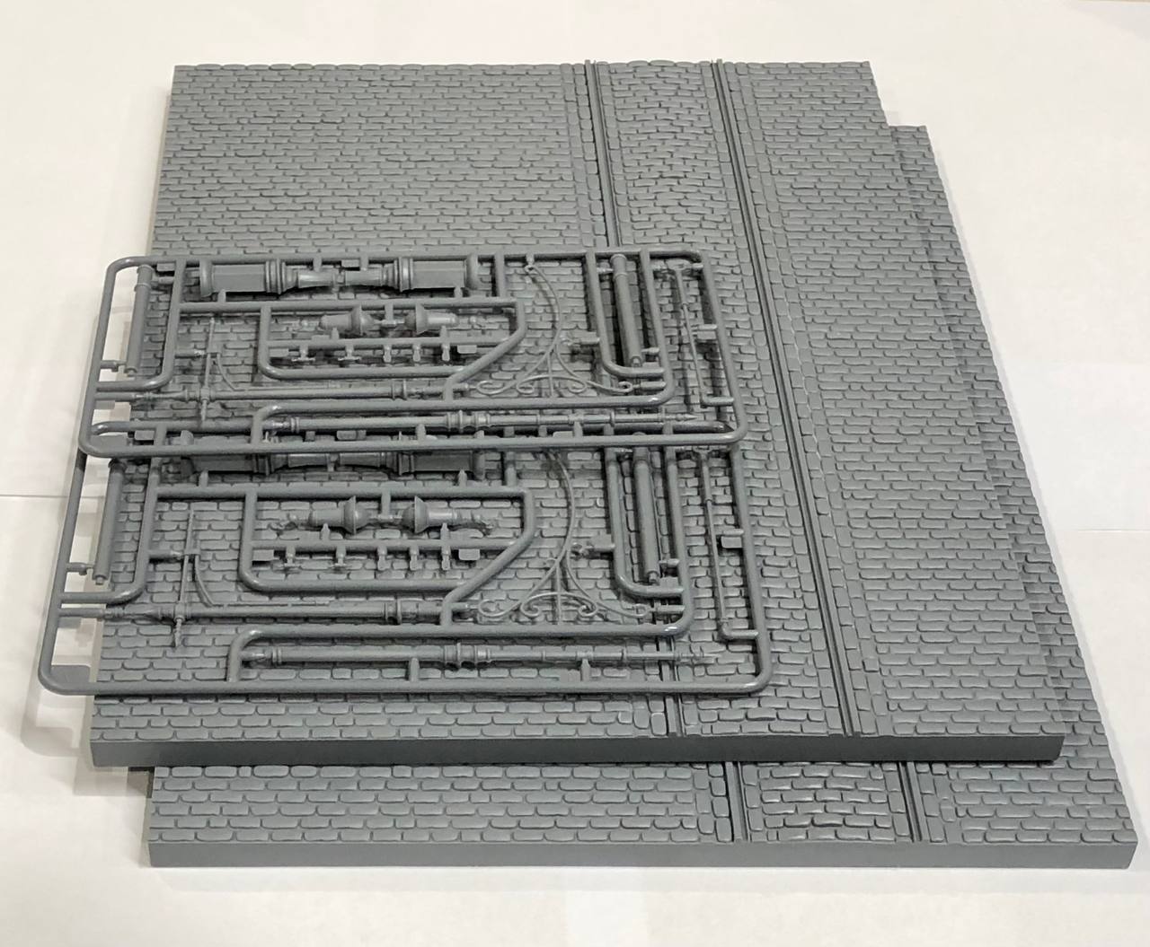 1:35 cobblestone road with tram line art. nr. 36065