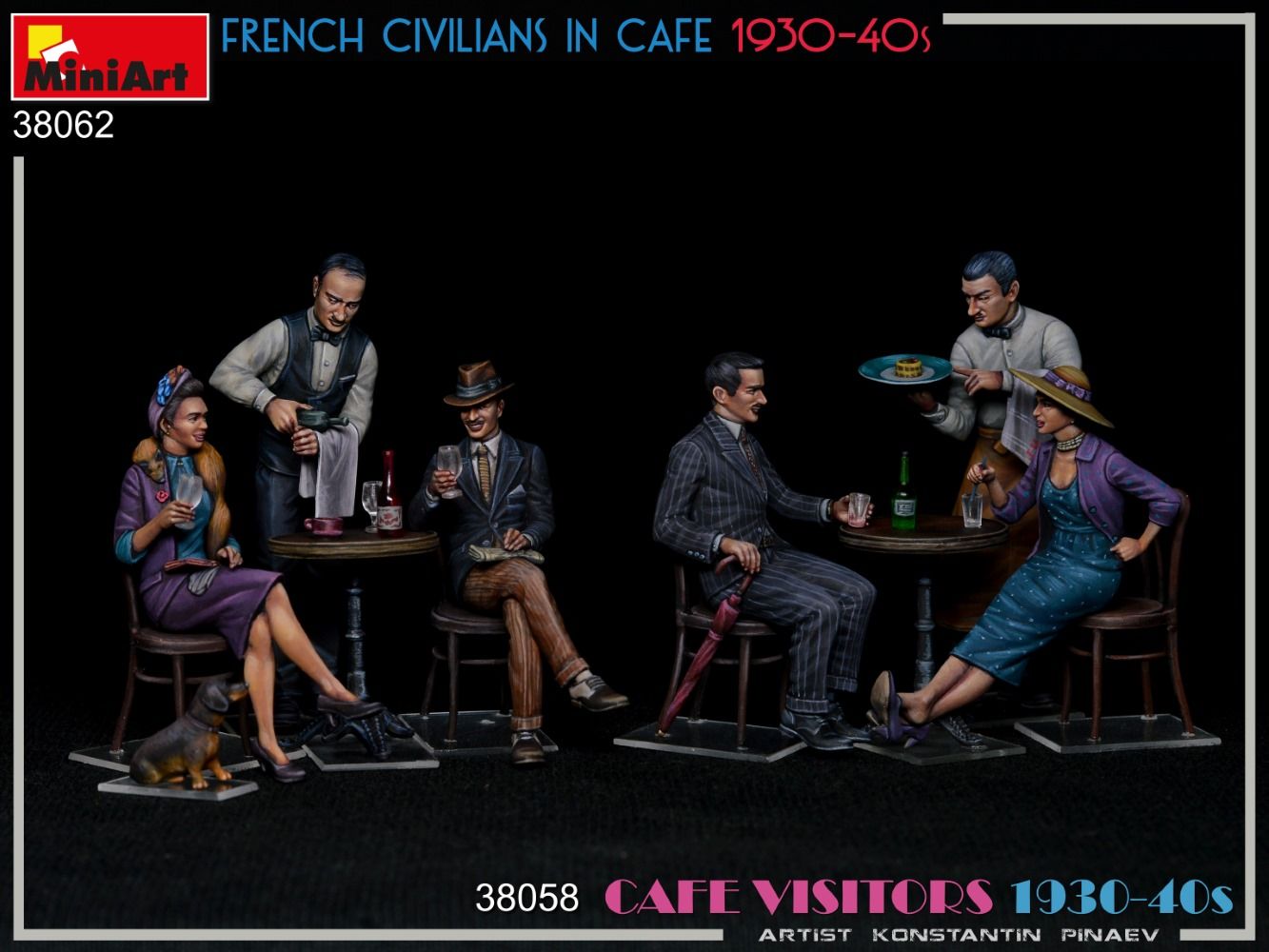 1:35 french civilians in cafe 1930 40s art. nr. 38062