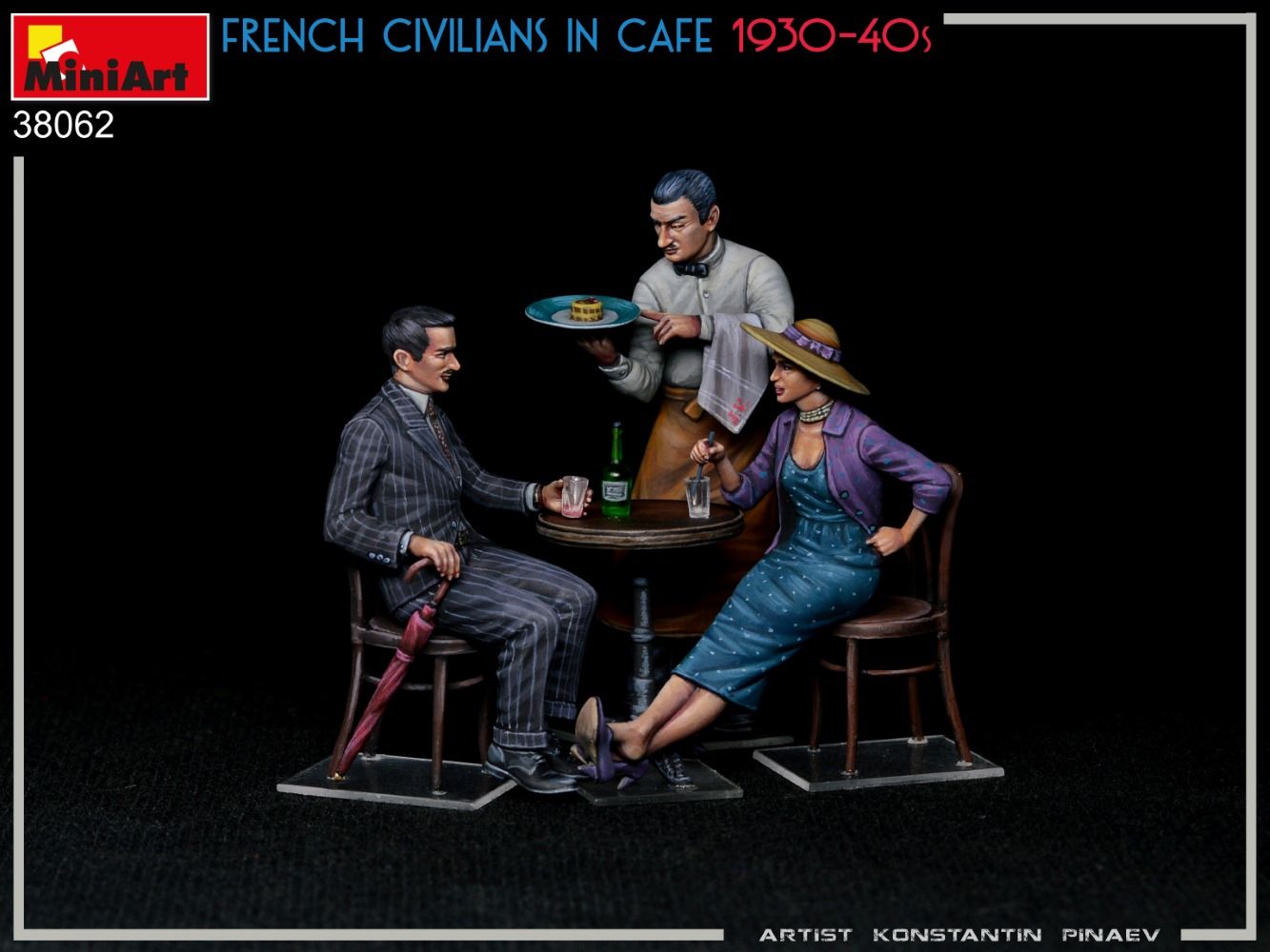 1:35 french civilians in cafe 1930 40s art. nr. 38062