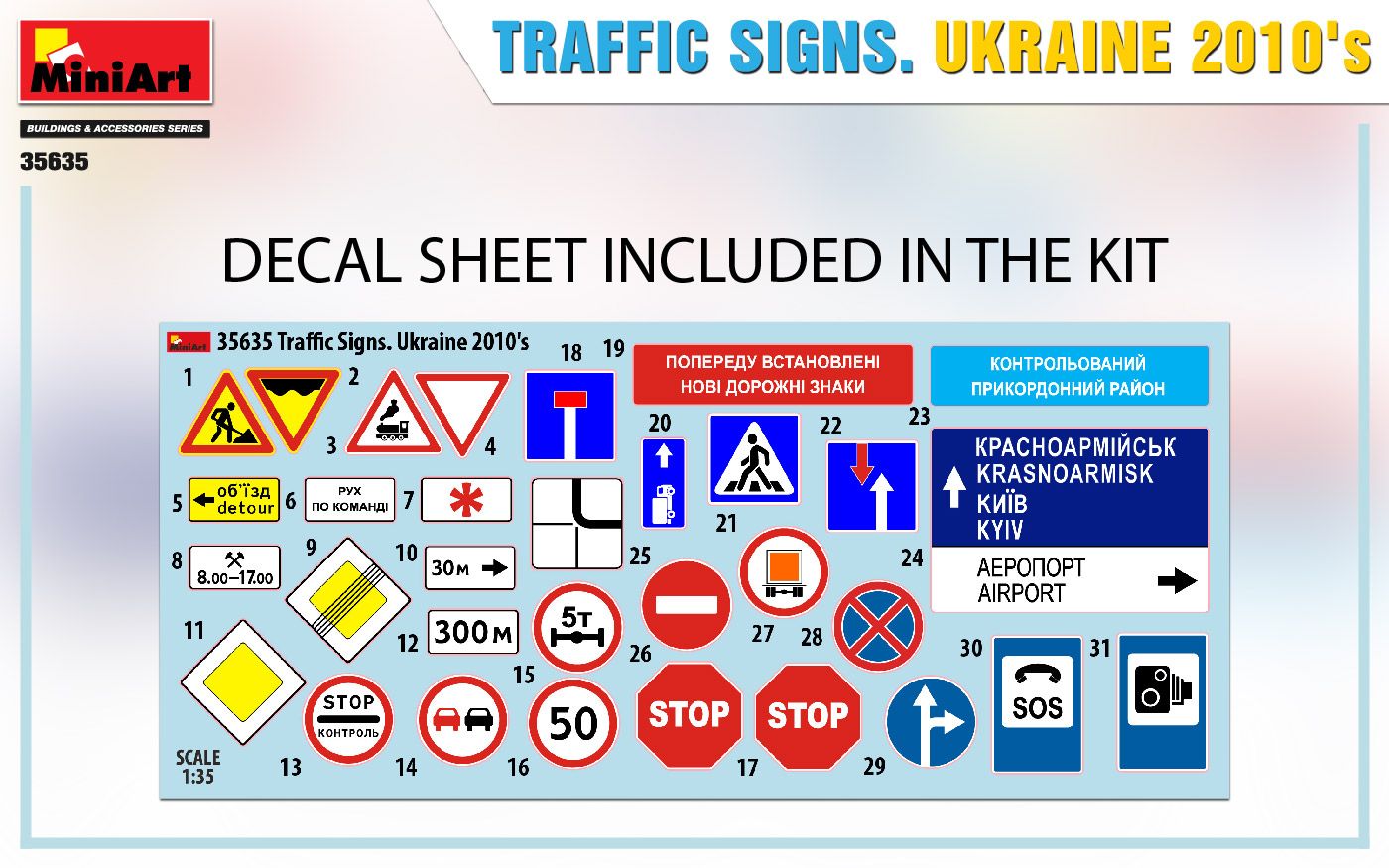1:35 traffic signs ukraine 2010's art. nr. 35635