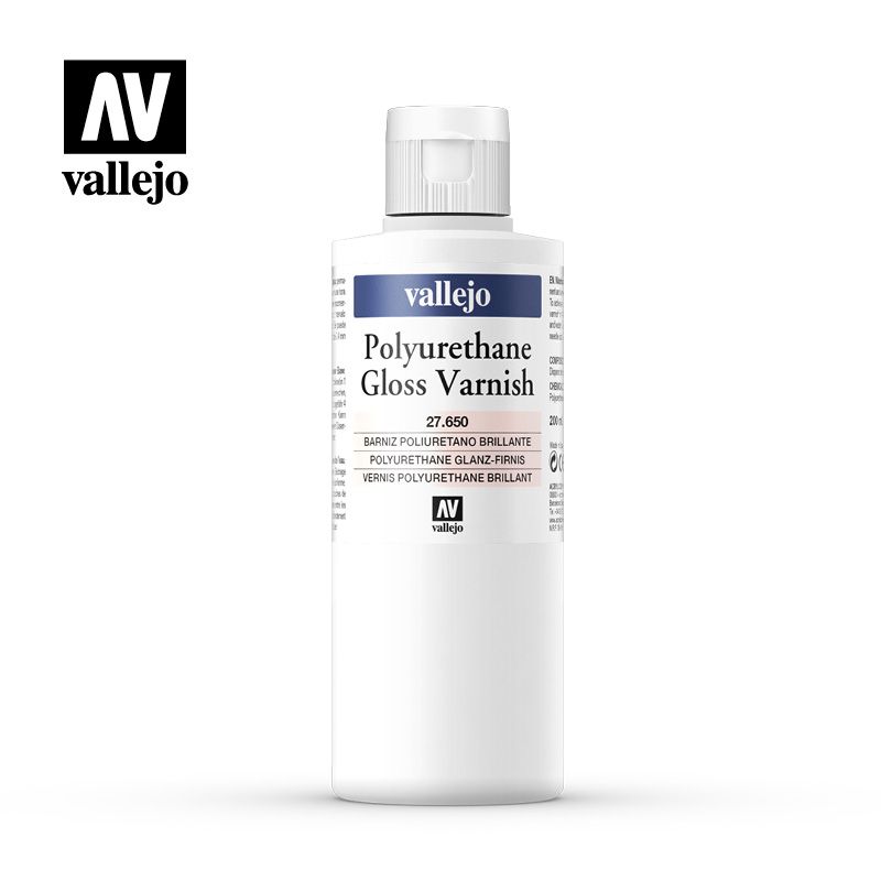 barniz poliuretano brillante vallejo 200 ml. art. nr. 27.650