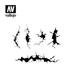 vallejo hobby stencils muro agrietado art. nr. st tx001