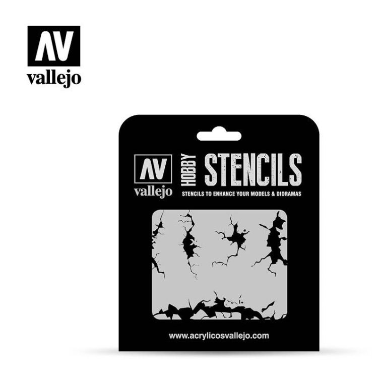 Vallejo Hobby Stencils – Muro Agrietado Art.-Nr. ST-TX001