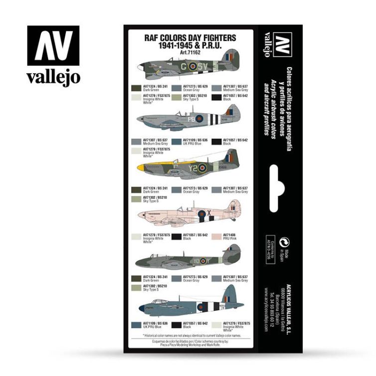 Set RAF colors Day Fighters 1941-1945 & P.R.U. Art.-Nr. 71.162