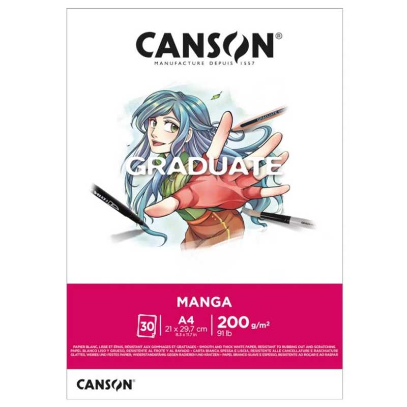 bloc canson® graduate manga a4 21 x 29,7 cm art. nr. c31250p030