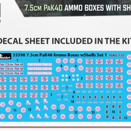 1:35 7.5cm pak40 ammo boxes with shells set 1 art. nr. 35398